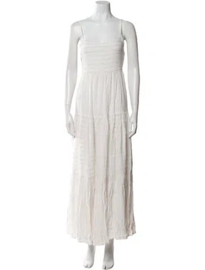 Pre-owned L*space Square Neckline Midi Length Dress In Neutral