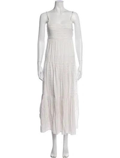 Pre-owned L*space Square Neckline Midi Length Dress In Neutral
