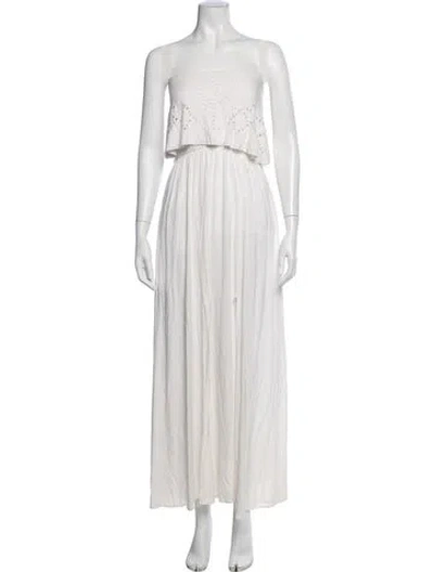 Pre-owned L*space Square Neckline Midi Length Dress In Neutrals