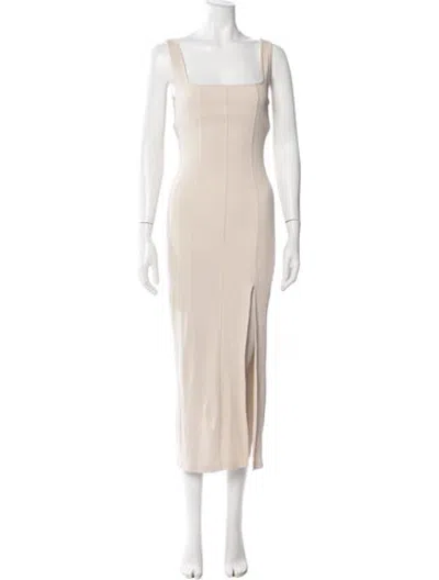 Pre-owned L*space Square Neckline Midi Length Dress In Neutrals