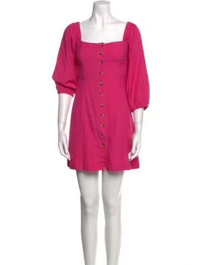 Pre-owned L*space Square Neckline Mini Dress In Pink