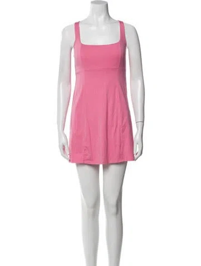 Pre-owned L*space Square Neckline Mini Dress In Pink