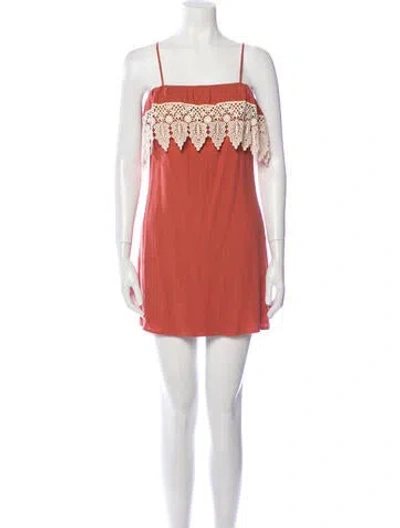 Pre-owned L*space Square Neckline Mini Dress In Pink