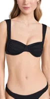 L*space Solid Ziggy Bikini Top In Black In Black