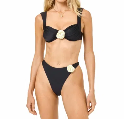 L*SPACE STELLA BIKINI TOP IN BLACK/CREAM