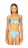 L*space Stella Rosette Bikini Top In Seaspray & Cream