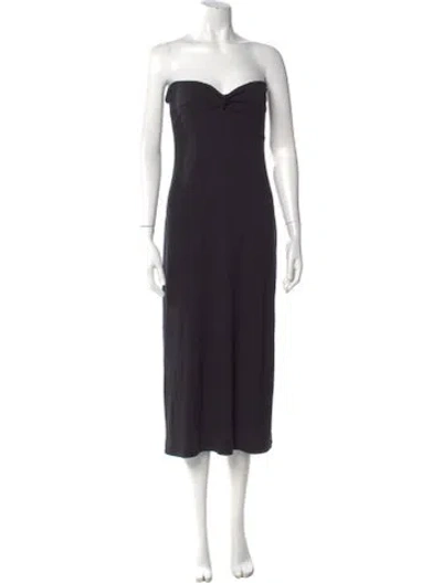 Pre-owned L*space Strapless Knee-length Dress In Black