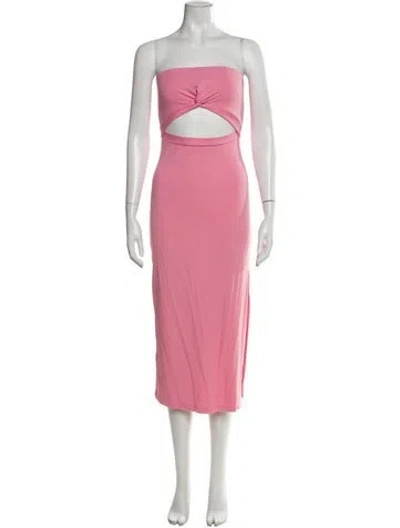 Pre-owned L*space Strapless Knee-length Dress In Pink