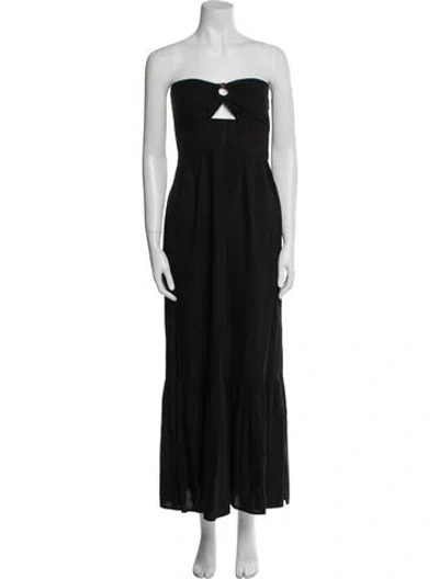 Pre-owned L*space Strapless Long Dress In Black