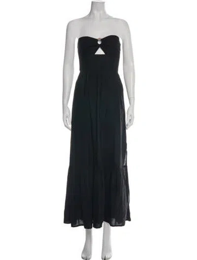 Pre-owned L*space Strapless Long Dress In Black