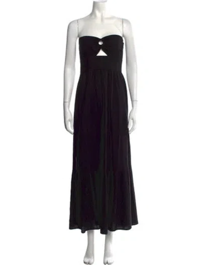 Pre-owned L*space Strapless Long Dress In Black