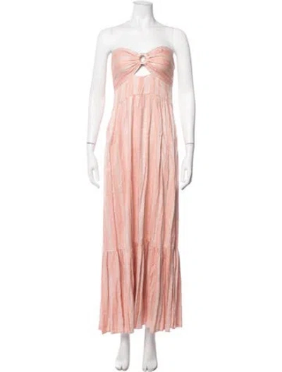 Pre-owned L*space Strapless Long Dress In Multi