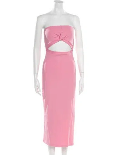 Pre-owned L*space Strapless Midi Length Dress In Pink