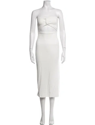 Pre-owned L*space Strapless Midi Length Dress W/ Tags In White