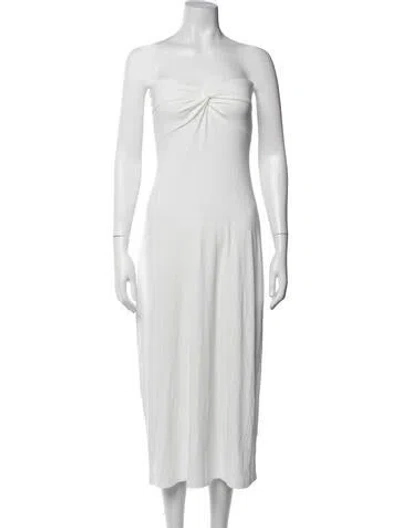 Pre-owned L*space Strapless Midi Length Dress W/ Tags In White