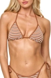 L*space Lspace Stripe Bikini Top In Brown Sugar