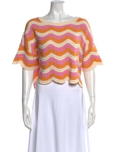 Pre-owned L*space Striped Bateau Neckline Sweater W/ Tags In Multi