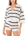 L*space Lspace Diamond Eyes Stripe Cover-up Hoodie In Multi
