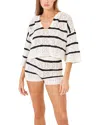L*space Lspace Striped Diamond Eye Crochet Cover-up Shorts