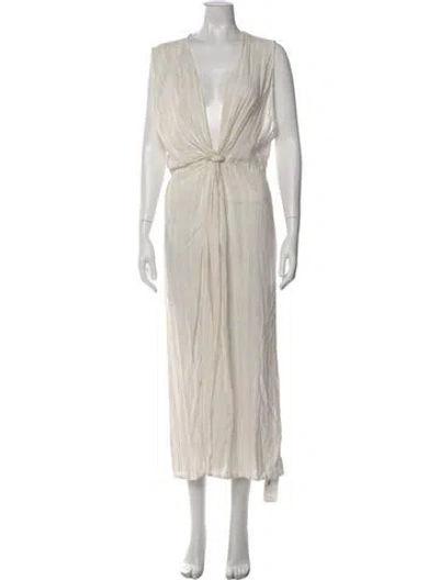 Pre-owned L*space Striped Long Dress In Neutral