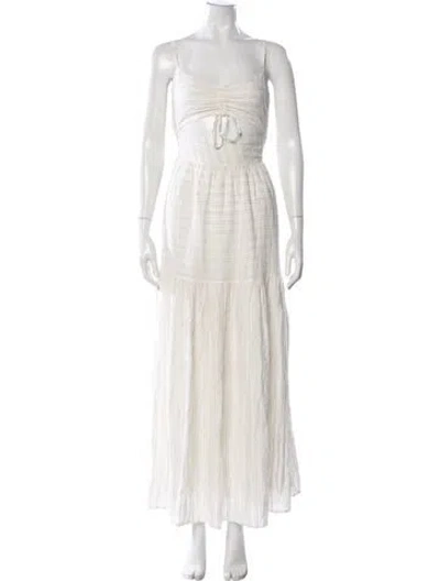 Pre-owned L*space Striped Long Dress In Neutral