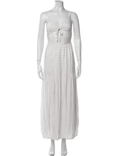 Pre-owned L*space Striped Long Dress In Neutral