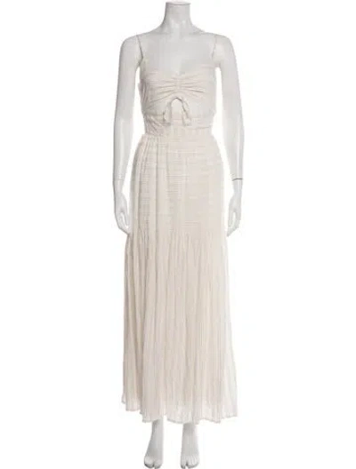 Pre-owned L*space Striped Long Dress In Neutral