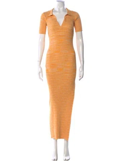 Pre-owned L*space Striped Long Dress In Orange