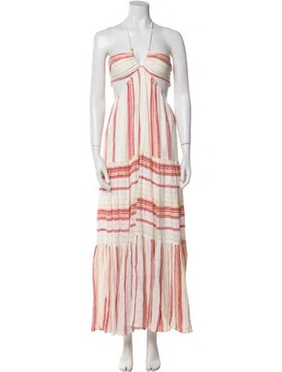 Pre-owned L*space Striped Long Dress W/ Tags In White