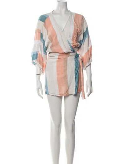 Pre-owned L*space Striped Mini Dress In Multicolor
