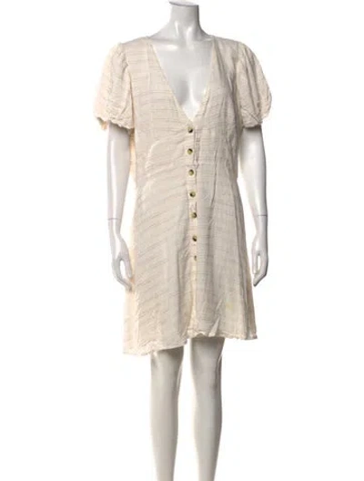 Pre-owned L*space Striped Mini Dress In Neutrals