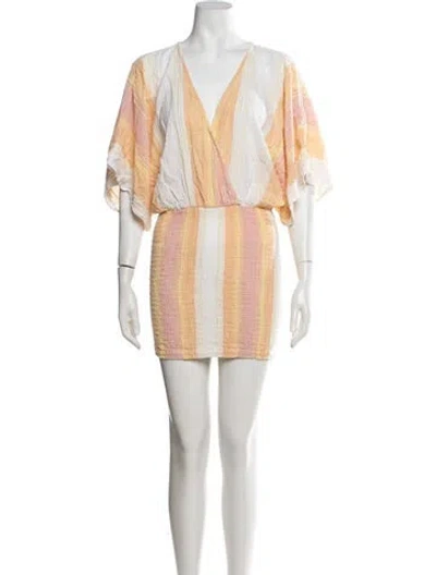 Pre-owned L*space Striped Mini Dress In Neutrals
