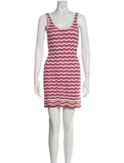 Pre-owned L*space Striped Mini Dress In Pink