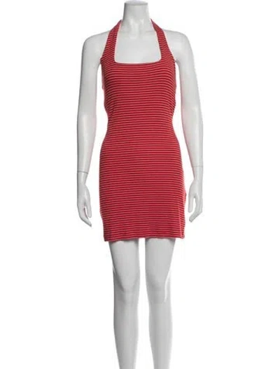 Pre-owned L*space Striped Mini Dress In Red