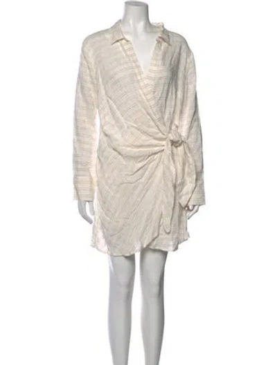 Pre-owned L*space Striped Mini Dress W/ Tags In Neutral