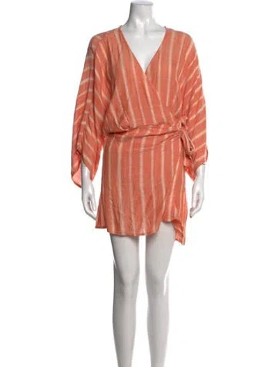 Pre-owned L*space Striped Mini Dress W/ Tags In Pink