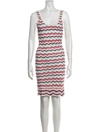Pre-owned L*space Striped Mini Dress In White