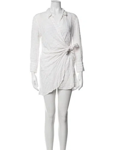 Pre-owned L*space Striped Mini Dress In White