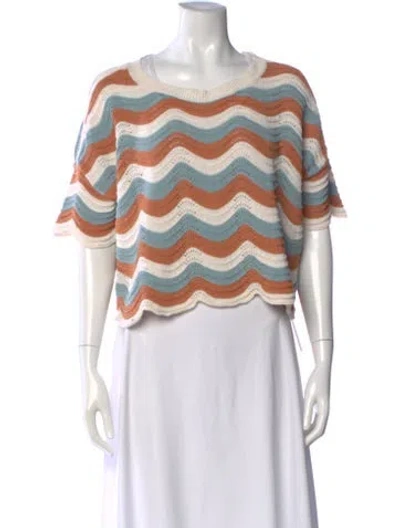 Pre-owned L*space Striped Scoop Neck Sweater In Multi