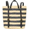 L*space Lspace Summer Days Stripe Straw Backpack In Natural/black