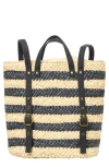 L*space Lspace Summer Days Stripe Straw Backpack In Natural/black