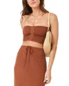 L*space Summer Feels Linen-blend Tube Top In Brown
