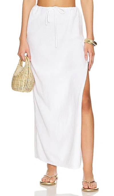 L*space Summer Feels Drawstring Waist Skirt In Beige