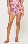 L*space Lspace Sun Chaser Stripe Cotton Cover-up Shorts In Shell Yeah Crochet