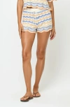 L*space Lspace Sun Chaser Stripe Cotton Cover-up Shorts In Neutral