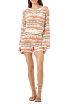 L*space Sun Ray Stripe Crop Cotton Cover-up Sweater In Daybreak Stripe