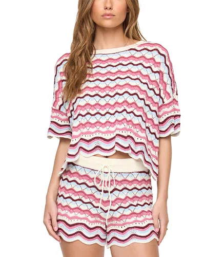 L*SPACE L*SPACE SUNCHASER SCALLOPED COVER UP CROP TOP