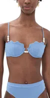 L*space Lspace Sunrise Shell Bikini Top In Blue
