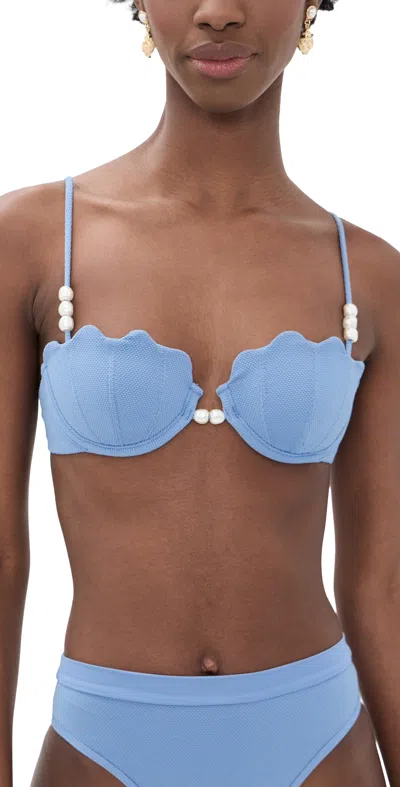 L*space Lspace Sunrise Shell Bikini Top In Blue