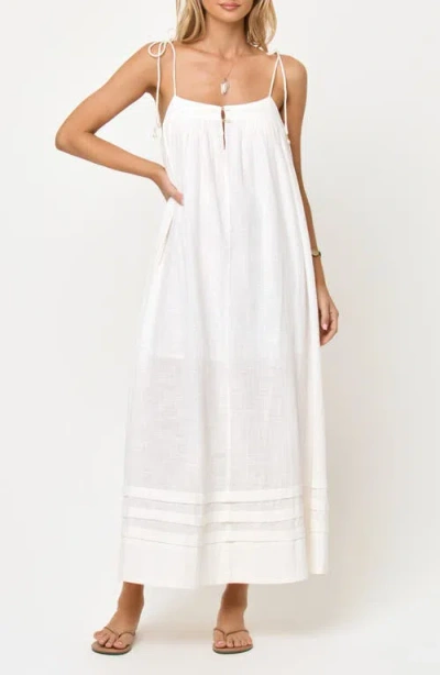 L*space Lspace Sunset Stroll Cotton Cover-up Maxi Dress In White